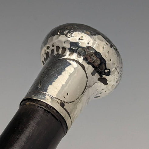 1920年頃 英国アンティーク 紳士用ステッキ 杖 純銀製 丸ハンドル 87cm